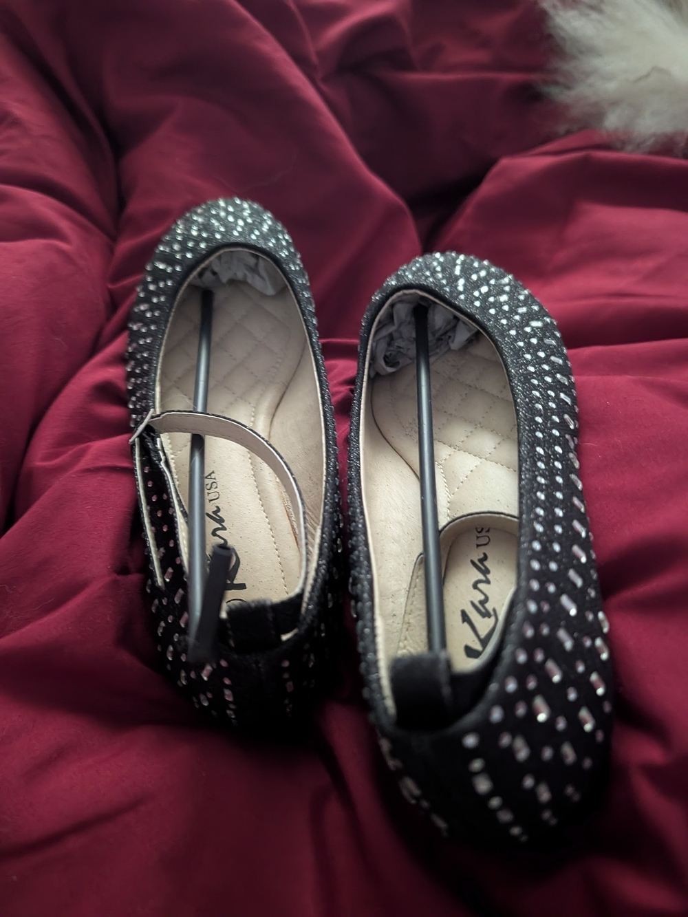 Glitz Black ✨Sparkle✨ & Rhinestone Crystal Ballet Flats Brand New
